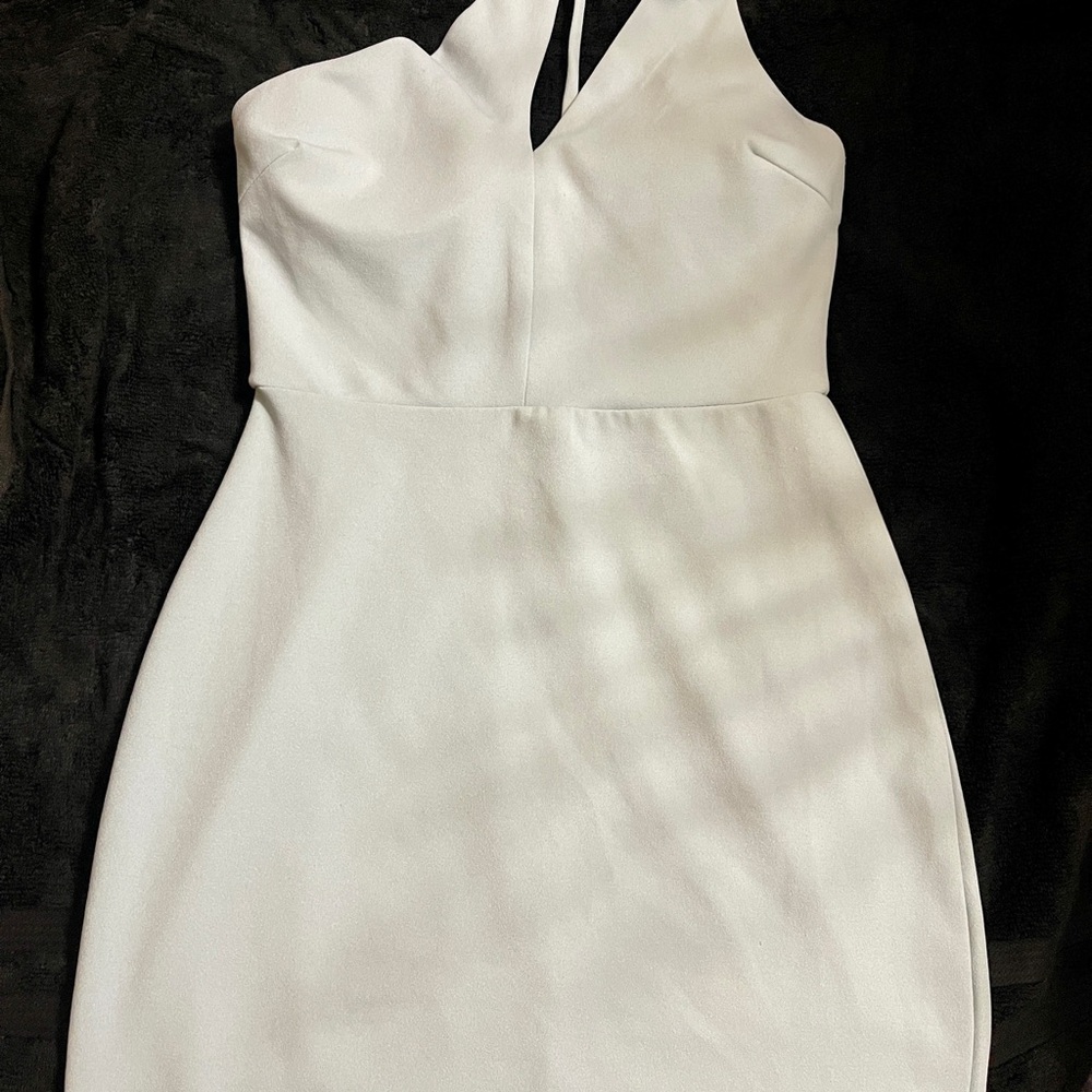 Elegant Light Blue Halter Dress